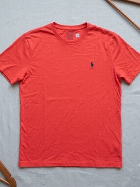 Polo by Ralph Lauren Men’s Orange Crewneck Logo Tee